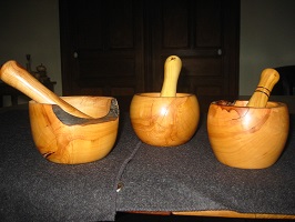 mortiers en poirier pilons en prunus et buis